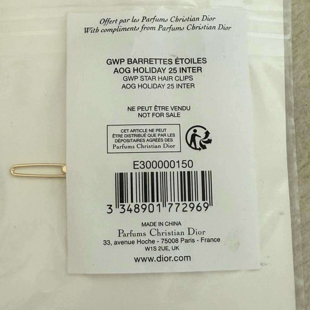 Dior Silver and Gold Star Hair Accessories Set - Picture 2 of 2